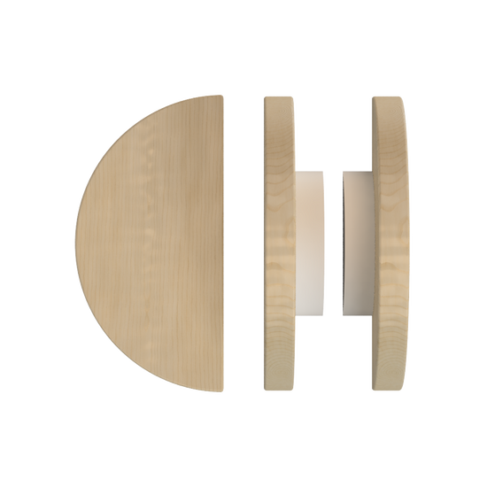 Pair T02 Timber Entrance Pull Handle, American White Oak, Back to Back Pair, Ø300mm, in Raw Timber (ready to stain or paint) in White Oak / Powder Coat