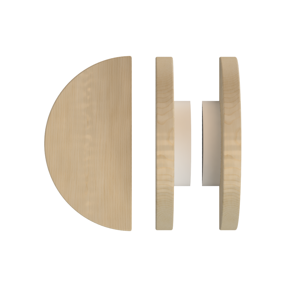 Pair T02 Timber Entrance Pull Handle, American White Oak, Back to Back Pair, Ø300mm, in Raw Timber (ready to stain or paint) in White Oak / Powder Coat