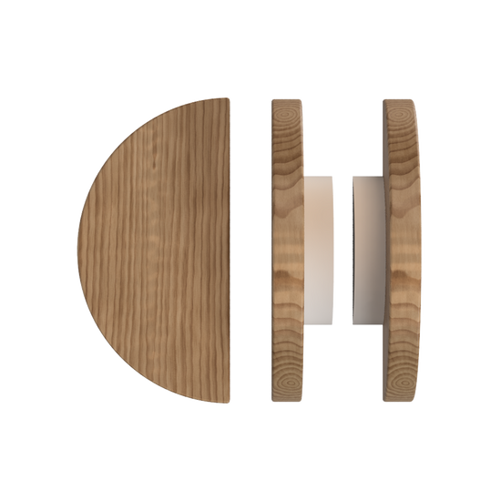 Pair T02 Timber Entrance Pull Handle, American Walnut, Back to Back Pair, Ø300mm, in Raw Timber (ready to stain or paint) in Walnut / Powder Coat