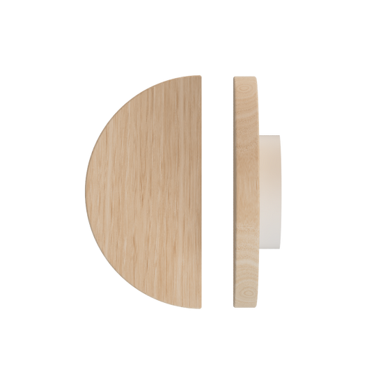 Single T02 Timber Entrance Pull Handle, Victorian Ash, Ø300mm, in Raw Timber (ready to stain or paint) in Victorian Ash / Powder Coat