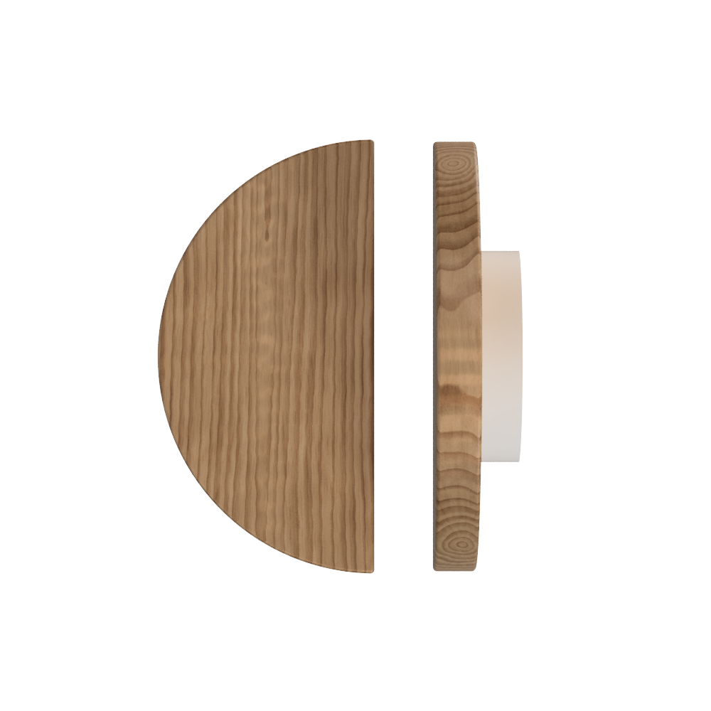 Single T02 Timber Entrance Pull Handle, American Walnut, Ø300mm, in Raw Timber (ready to stain or paint) in Walnut / Powder Coat