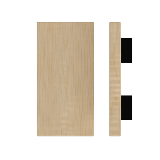 Single T04 Timber Entrance Pull Handle, American White Oak, 300mm x 150mm x Projection 68mm, in Raw Timber (ready to stain or paint) in White Oak / Black