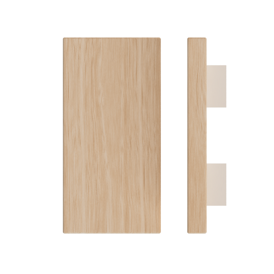 Single T04 Timber Entrance Pull Handle, Victorian Ash, 300mm x 150mm x Projection 68mm, in Raw Timber (ready to stain or paint) in Victorian Ash / Powder Coat