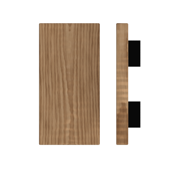 Single T04 Timber Entrance Pull Handle, American Walnut, 300mm x 150mm x Projection 68mm, in Raw Timber (ready to stain or paint) in Walnut / Black