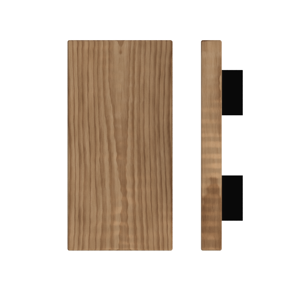 Single T04 Timber Entrance Pull Handle, American Walnut, 300mm x 150mm x Projection 68mm, in Raw Timber (ready to stain or paint) in Walnut / Black