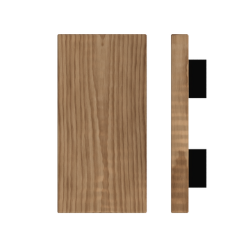 Single T04 Timber Entrance Pull Handle, American Walnut, 300mm x 150mm x Projection 68mm, in Raw Timber (ready to stain or paint) in Walnut / Black