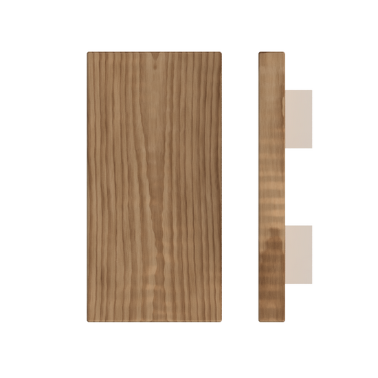 Single T04 Timber Entrance Pull Handle, American Walnut, 300mm x 150mm x Projection 68mm, in Raw Timber (ready to stain or paint) in Walnut / Powder Coat