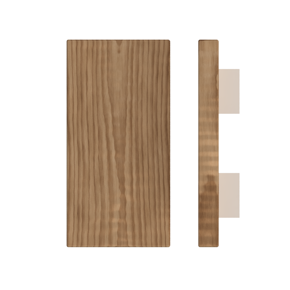 Single T04 Timber Entrance Pull Handle, American Walnut, 300mm x 150mm x Projection 68mm, in Raw Timber (ready to stain or paint) in Walnut / Powder Coat