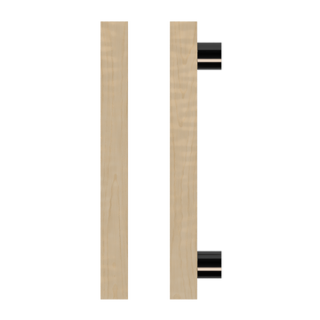 Single T07 Timber Entrance Pull Handle, American White Oak, CTC800mm, H1000mm x 40mm x 40mm x Projection 85mm, in Raw Timber (ready to stain or paint) in White Oak / Black