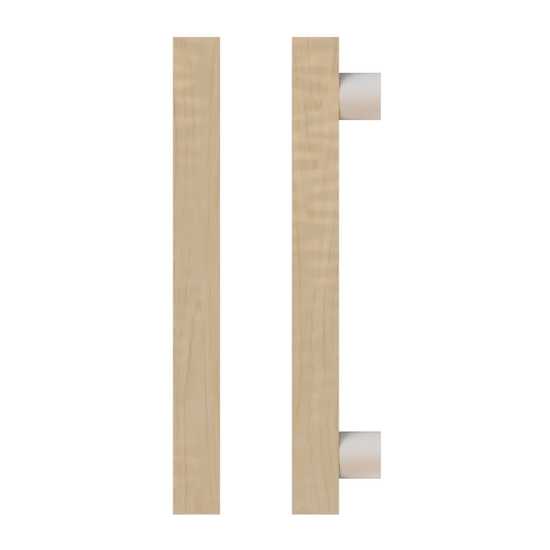 Single T07 Timber Entrance Pull Handle, American White Oak, CTC800mm, H1000mm x 40mm x 40mm x Projection 85mm, in Raw Timber (ready to stain or paint) in White Oak / Powder Coat