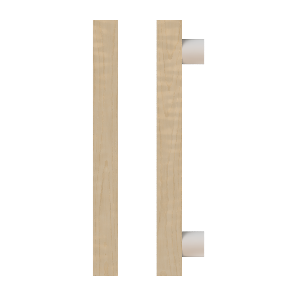 Single T07 Timber Entrance Pull Handle, American White Oak, CTC800mm, H1000mm x 40mm x 40mm x Projection 85mm, in Raw Timber (ready to stain or paint) in White Oak / Powder Coat