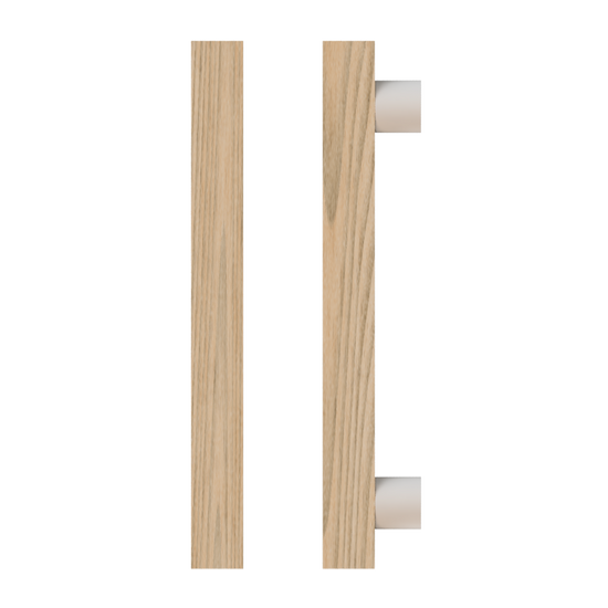 Single T07 Timber Entrance Pull Handle, Tasmanian Oak, CTC800mm, H1000mm x 40mm x 40mm x Projection 85mm, in Raw Timber (ready to stain or paint) in Tasmanian Oak / Powder Coat