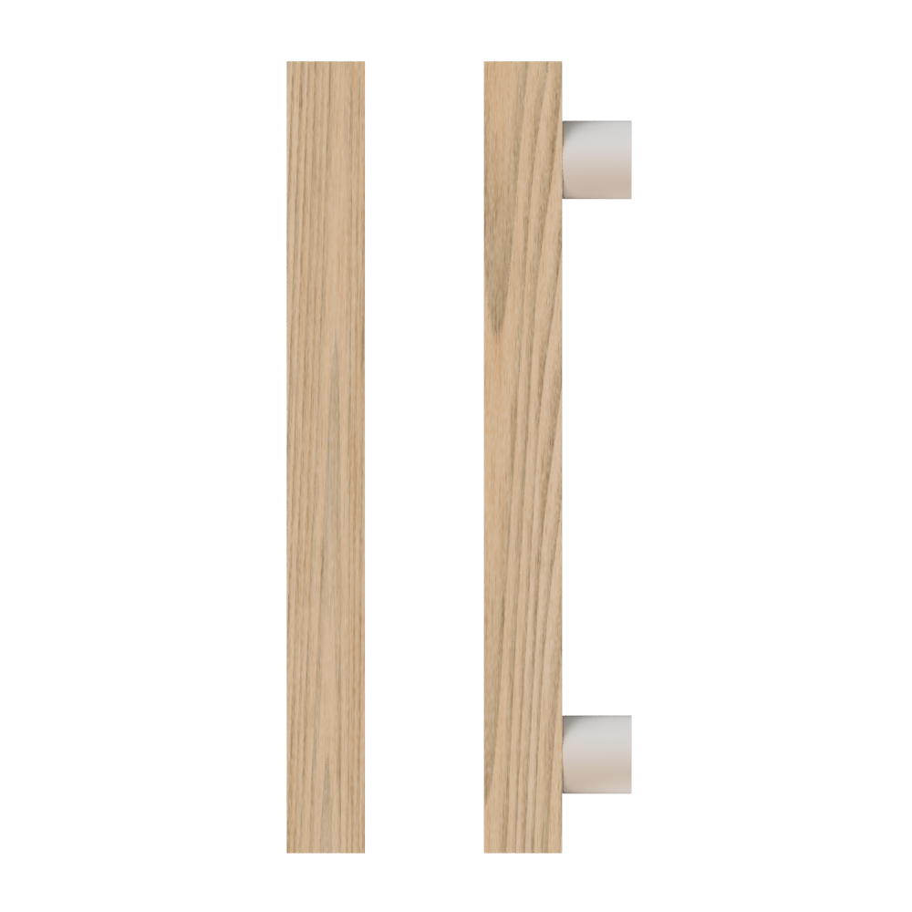 Single T07 Timber Entrance Pull Handle, Tasmanian Oak, CTC800mm, H1000mm x 40mm x 40mm x Projection 85mm, in Raw Timber (ready to stain or paint) in Tasmanian Oak / Powder Coat