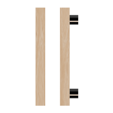 Single T07 Timber Entrance Pull Handle, Victorian Ash, CTC800mm, H1000mm x 40mm x 40mm x Projection 85mm, in Raw Timber (ready to stain or paint) in Victorian Ash / Black