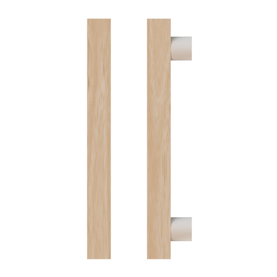 Single T07 Timber Entrance Pull Handle, Victorian Ash, CTC800mm, H1000mm x 40mm x 40mm x Projection 85mm, in Raw Timber (ready to stain or paint) in Victorian Ash / Powder Coat