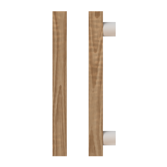 Single T07 Timber Entrance Pull Handle, American Walnut, CTC800mm, H1000mm x 40mm x 40mm x Projection 85mm, in Raw Timber (ready to stain or paint) in Walnut / Powder Coat