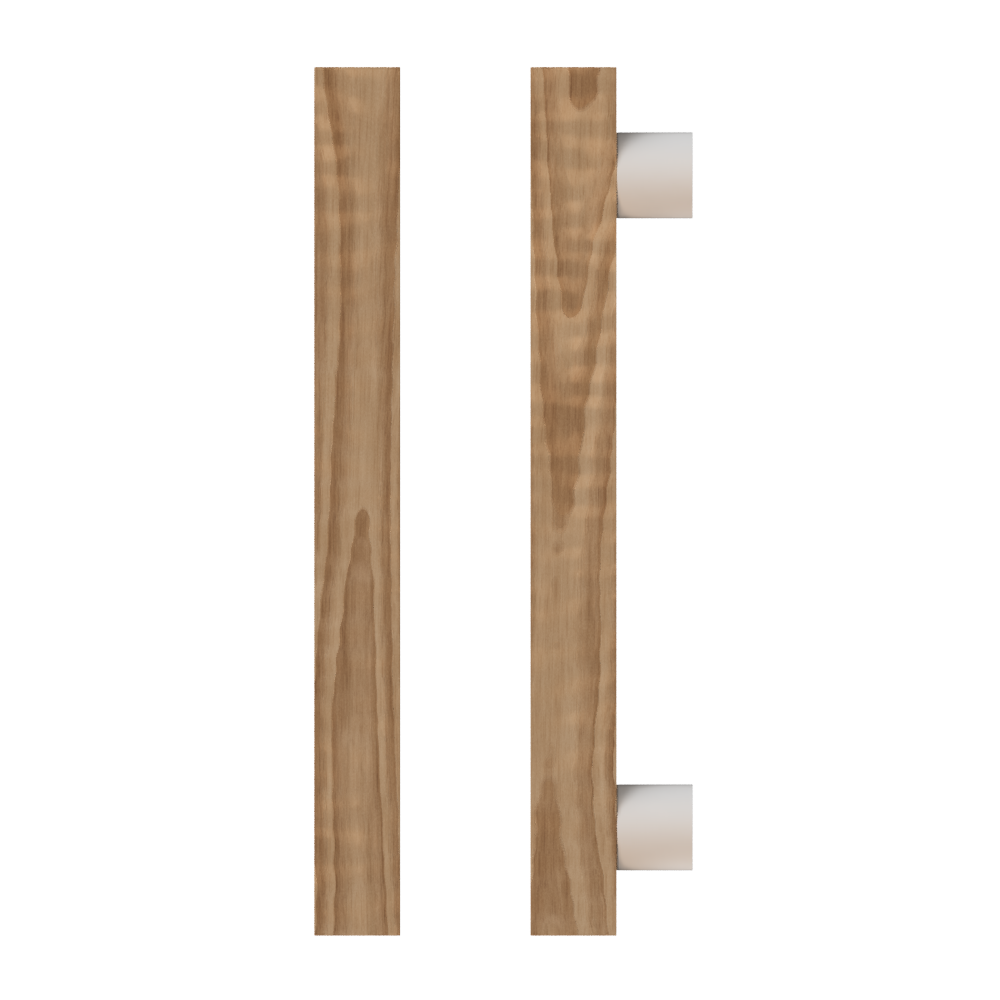 Single T07 Timber Entrance Pull Handle, American Walnut, CTC800mm, H1000mm x 40mm x 40mm x Projection 85mm, in Raw Timber (ready to stain or paint) in Walnut / Powder Coat