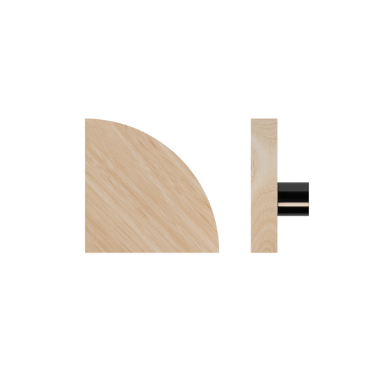 Single T10 Timber Entrance Pull Handle, Victorian Ash, Radius 150mm x Projection 68mm, in Raw Timber (ready to stain or paint) in Victorian Ash / Black