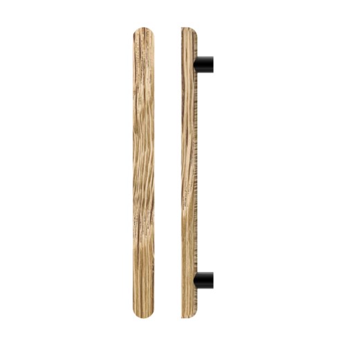 Single T12 Timber Entrance Pull Handle, American White Oak, CTC800mm, H1000mm x Ø40mm x Projection 85mm, in Raw Timber (ready to stain or paint) in White Oak / Powder Coat