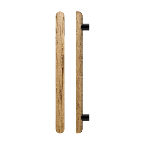 Single T12 Timber Entrance Pull Handle, Tasmanian Oak, CTC800mm, H1000mm x 40mm x 40mm x Projection 75mm, in Raw Timber (ready to stain or paint) in Tasmanian Oak / Powder Coat