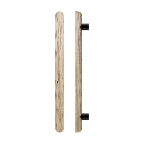 Single T12 Timber Entrance Pull Handle, Victorian Ash, CTC800mm, H1000mm x 40mm x 40mm x Projection 75mm, in Raw Timber (ready to stain or paint) in Victorian Ash / Powder Coat