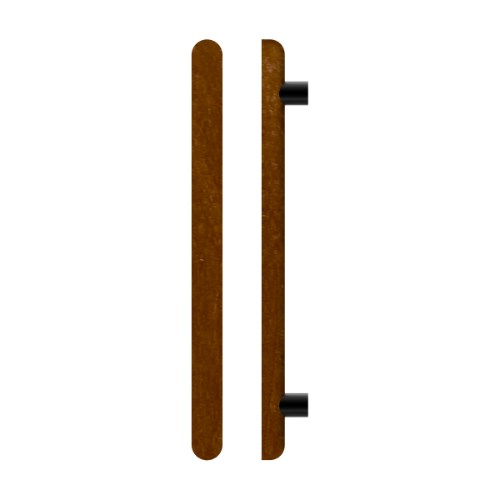 Single T12 Timber Entrance Pull Handle, American Walnut, CTC800mm, H1000mm x Ø40mm x Projection 85mm, in Raw Timber (ready to stain or paint) in Walnut / Powder Coat