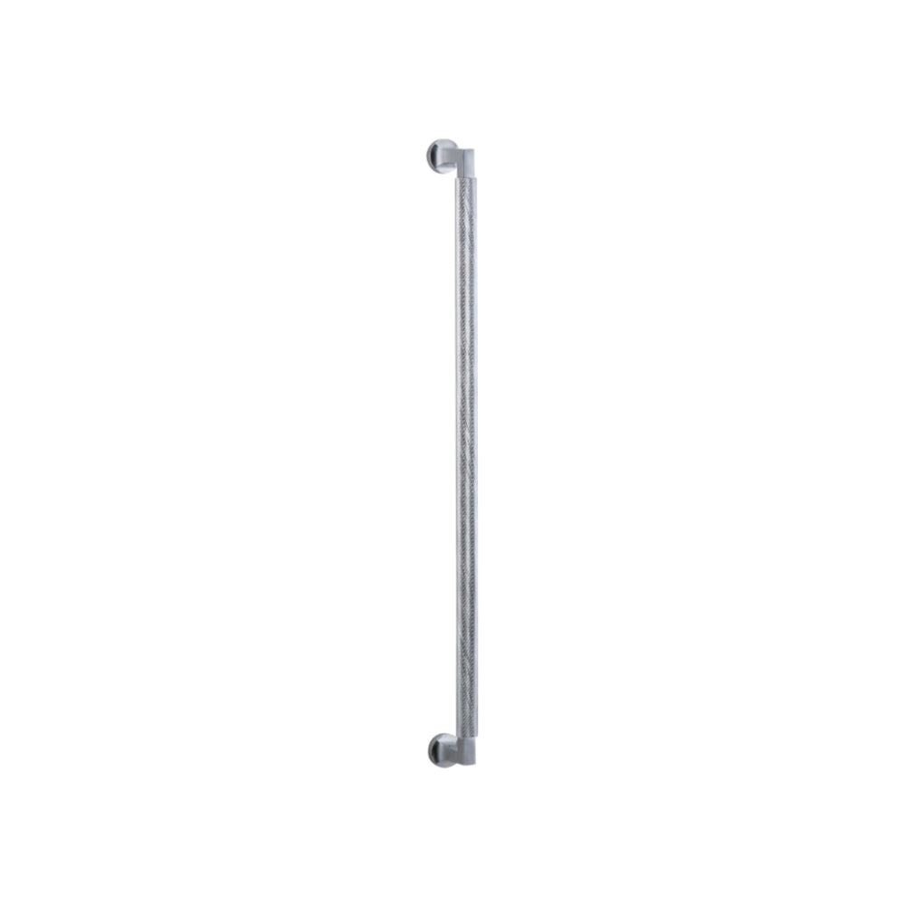 Pull Handle Brunswick Knurled Brushed Chrome L635xW22xP63mm BP35mm CTC600mm in Brushed Chrome