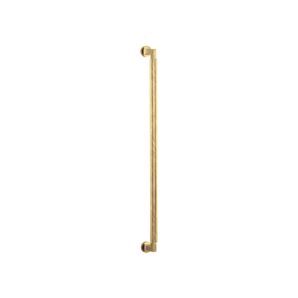 Pull Handle Brunswick Knurled Brushed Gold PVD L635xW22xP63mm BP35mm CTC600mm in Brushed Gold PVD