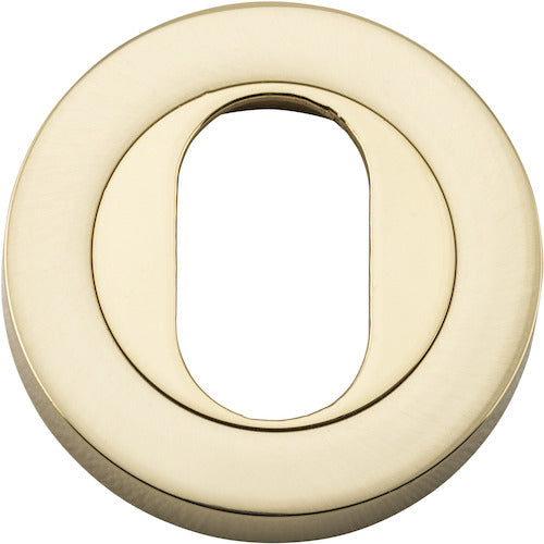 Escutcheon Oval Round Pair Polished Brass D52xP10mm in Polished Brass