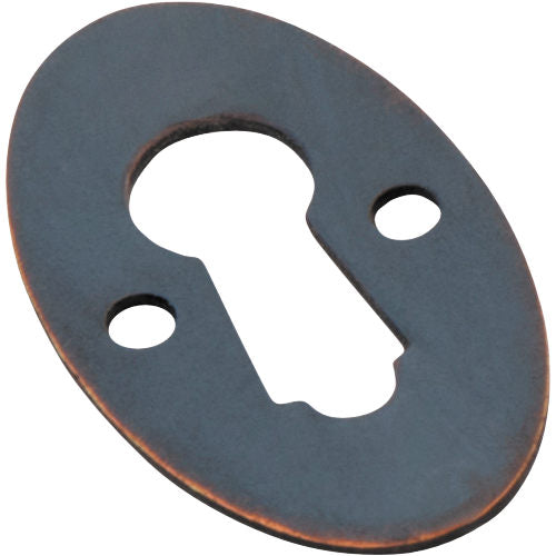 Cupboard Escutcheon Oval Antique Copper H28XW16mm in Antique Copper