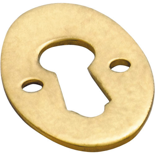 Cupboard Escutcheon Oval Polished Brass H28XW16mm in Polished Brass