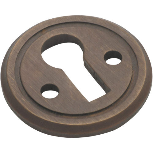 Cupboard Escutcheon Round Antique Brass D23mm in Antique Brass