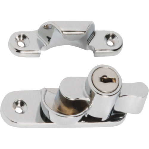 Sash Fastener Locking Zinc Alloy Satin Chrome L64xW20mm in Satin Chrome