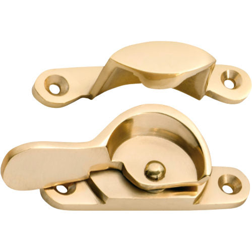 Sash Fastener Narrow Polished Brass L69xW17mm in Polished Brass