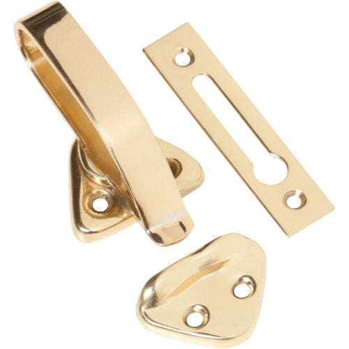 Hopper Window Fastener Polished Brass L74xW39xP31mm in Polished Brass