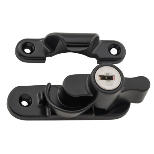 Sash Fastener Locking Zinc Alloy Matt Black L64xW20mm in Matt Black