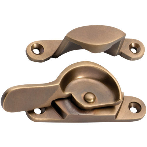 Sash Fastener Narrow Antique Brass L69xW17mm in Antique Brass