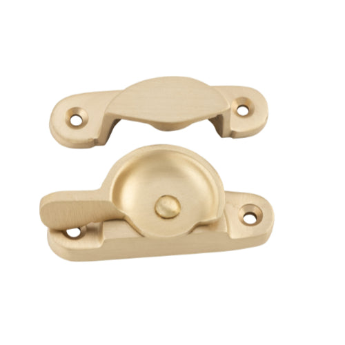 Sash Fastener Classic Satin Brass L65xW25mm in Satin Brass