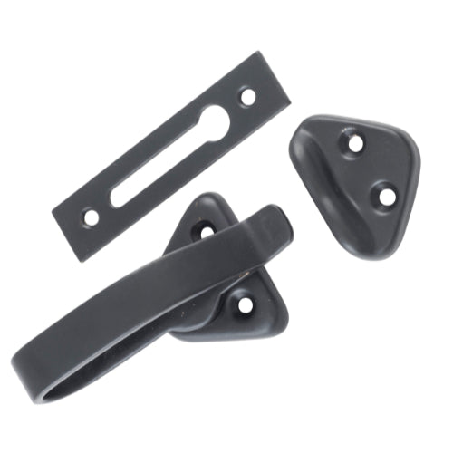 Hopper Window Fastener Matt Black L74xW39xP31mm in Matt Black