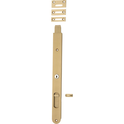 Flush Bolt Locking Brushed Brass H300xW29mm in Brushed Brass