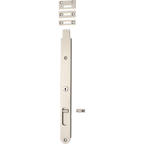 Flush Bolt Locking Satin Nickel H300xW29mm in Satin Nickel