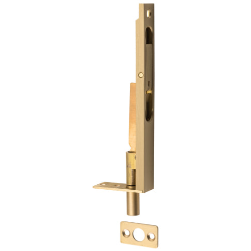 Flush Bolt Satin Brass H150xW19mm 

 in Satin Brass