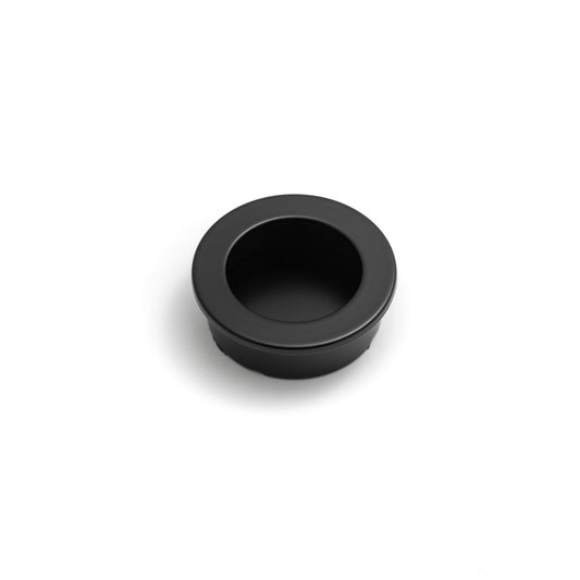 Castella Sliding Door Round Flush Pull 40mm in Matt Black