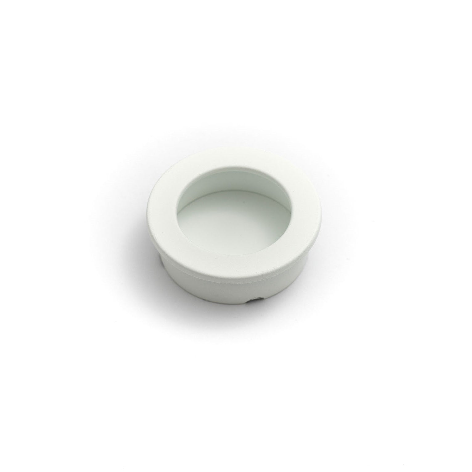 Castella Sliding Door Round Flush Pull 40mm in Matt White