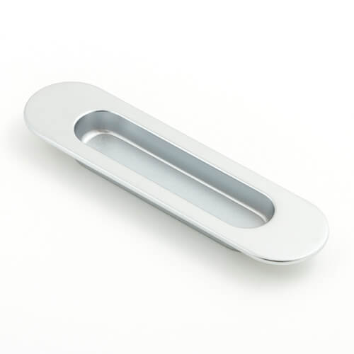 Castella Flush Sliding Door Pull Handle in Satin Chrome