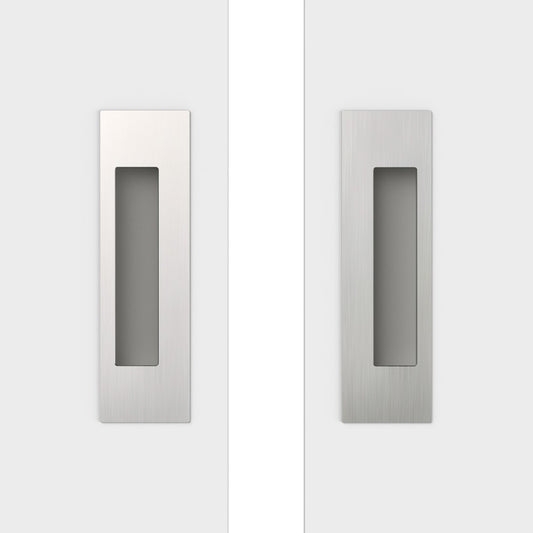 Mardeco Right Hand Sliding Door Offset Flush Pull 190mm x 55mm x 4.5mm. in Brushed Nickel