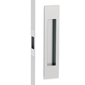 Mardeco Complete Sliding Door Flush Pull Set with End Pull, H190mm x W45mm x D12mm, Face depth 2mm in Satin Nickel