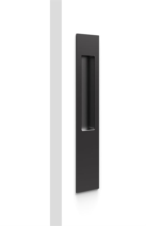 Mardeco Long Plate M-Series Flush Pull (each), H255mm x W45mm x D13mm, Face 2mm in Black