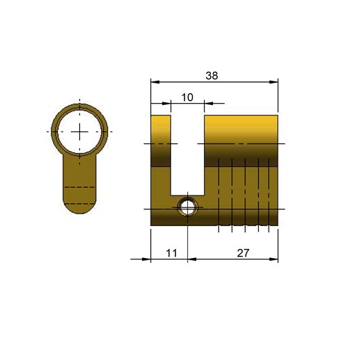 3 Pin, Euro Cylinder to suit 8104 for 35-36mm door thickness in Satin Nickel