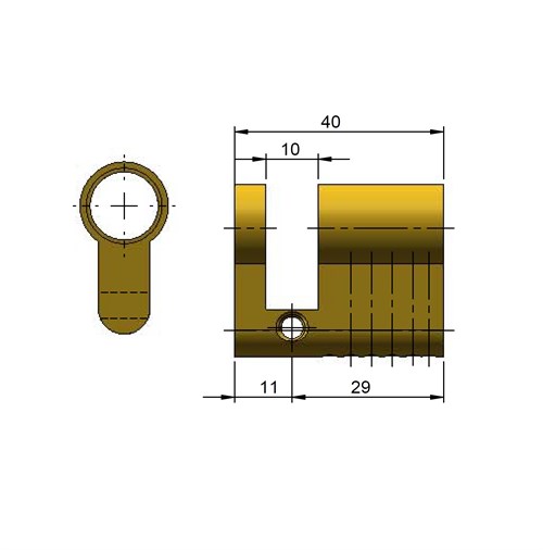 3 Pin, Euro Cylinder to suit 8104 for 37-40mm door thickness in Satin Nickel